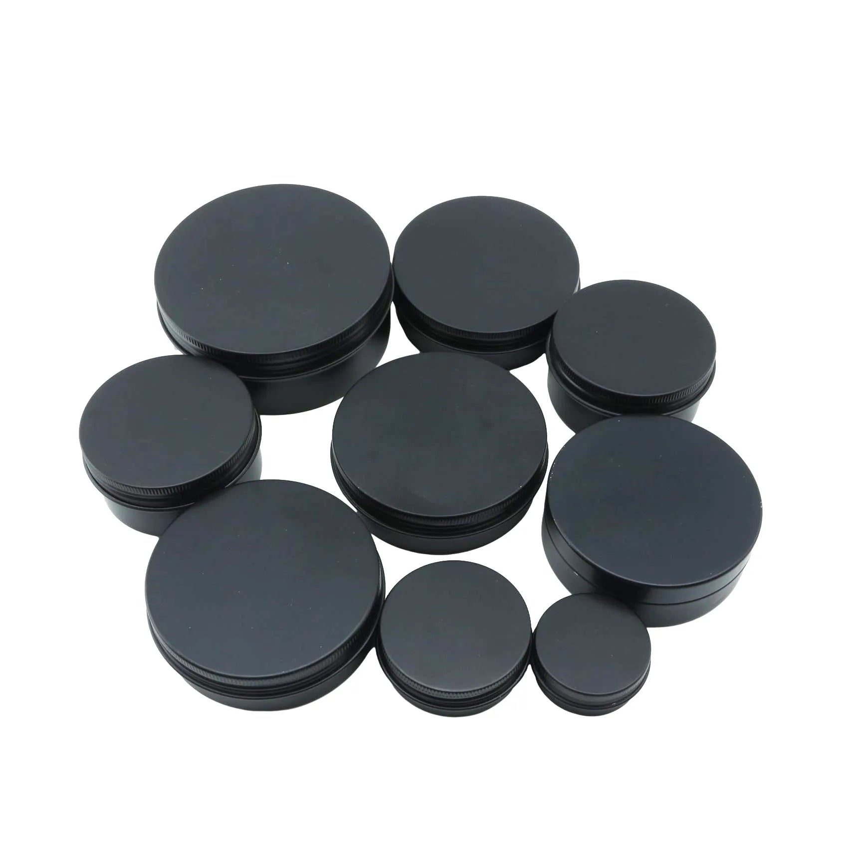 1oz 2oz 4oz 5oz 6oz 8oz Black Matte Metal Aluminum Candle Jar with Screw on Lid for Hand Cream Lip Balm Packaging - 图片 3