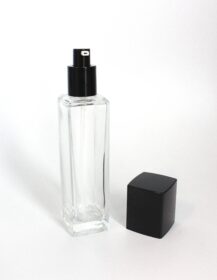High End square Lotion Essential Oil Glass Pump Bottle with Cap for Skin Care Packaging OEM Custom