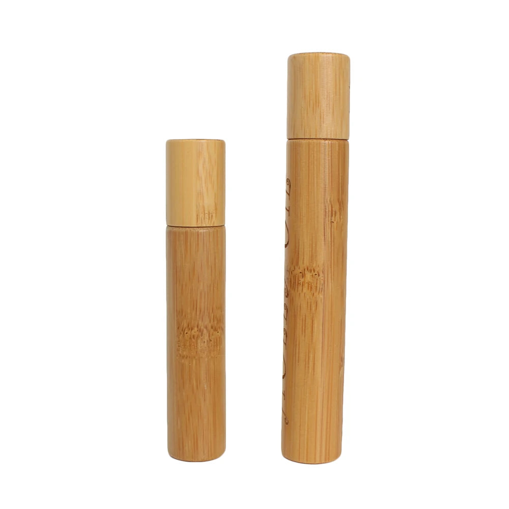 Custom Empty 5ml 10ml Roll on Essential Perfume Oil Glass Attar Bottles With Bamboo Wooden Cover Portable Perfume Bottle - 图片 2