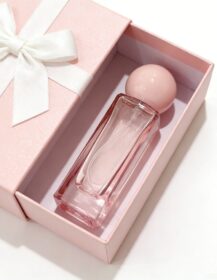 Custom Logo clear Pink Amber Gray Fine Mist Atomizer Rectangle Empty Perfume Bottles With Round Ball Cover 30ml