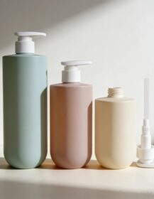 300ml 500ml White Press Pump Bottles Refillable Plastic Containers for Shampoo Body Wash Face Wash Conditioner Silk Screen