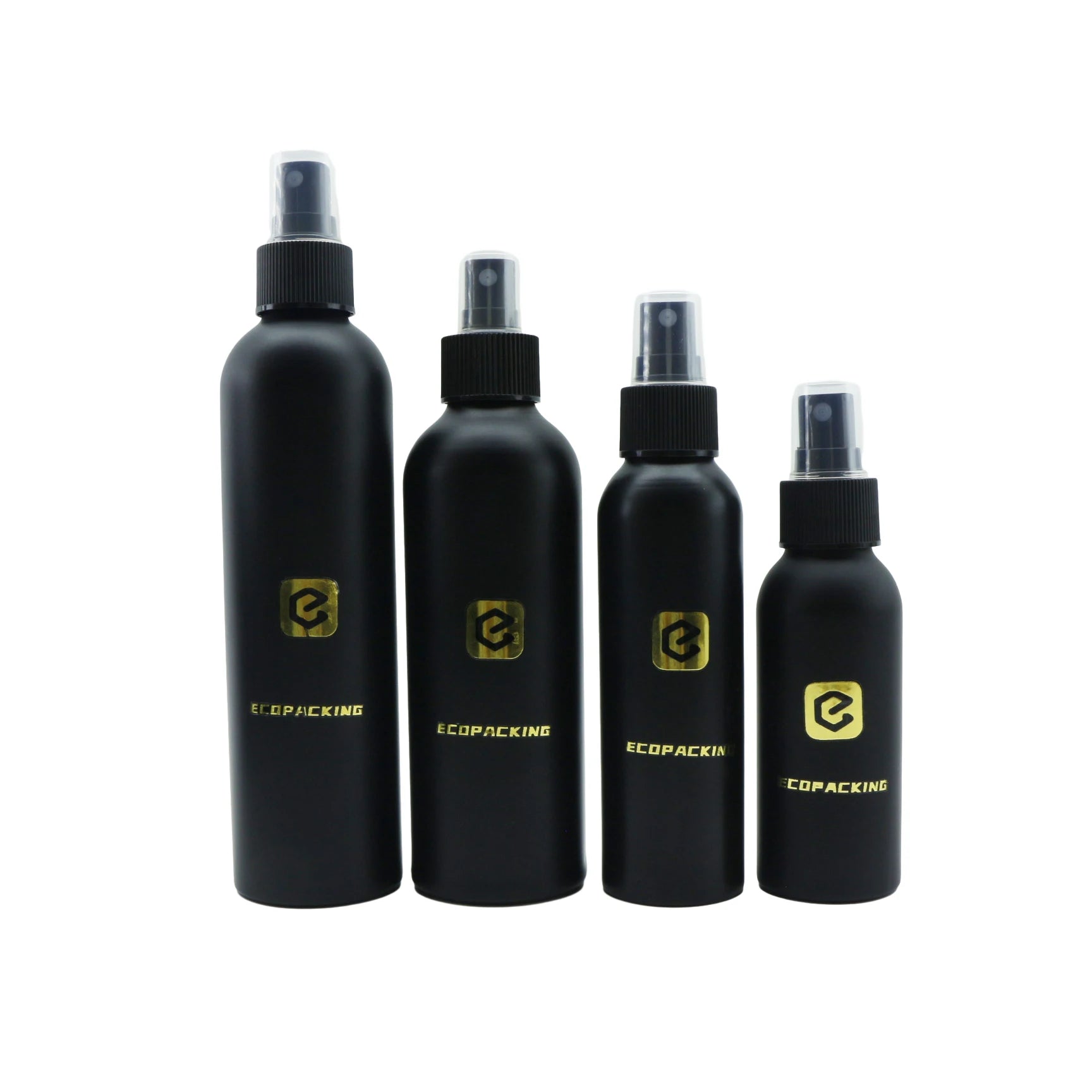 Matte Black 30ml 50ml 100ml Cosmetic Aluminum Perfume Bottle with Black Plastic Spray Lid - 图片 2