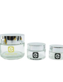 Wholesale Transparent Clear Glass Container Cosmetic Skincare Cream Glass Jar