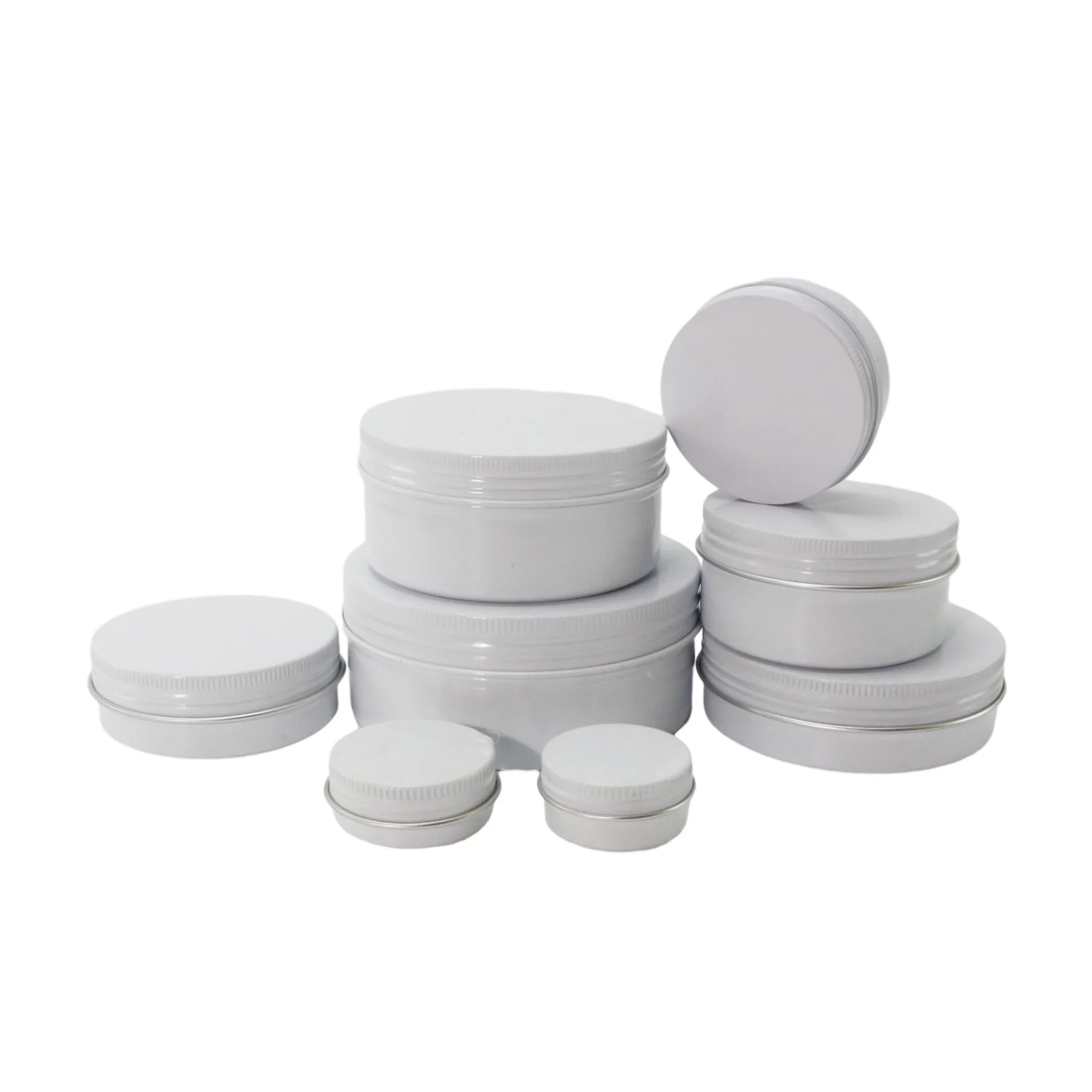White Aluminum Tin 15ml 0.5oz 1oz 30ml 60ml 2oz 100ml 250ml 8oz Aluminum Jar Body Butter Containers - 图片 3
