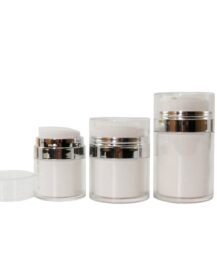 Custom Empty 15ml 30ml 50ml 100ml Press Airless Cosmetic Facial Packaging Plastic Airless Pump Cream Jar