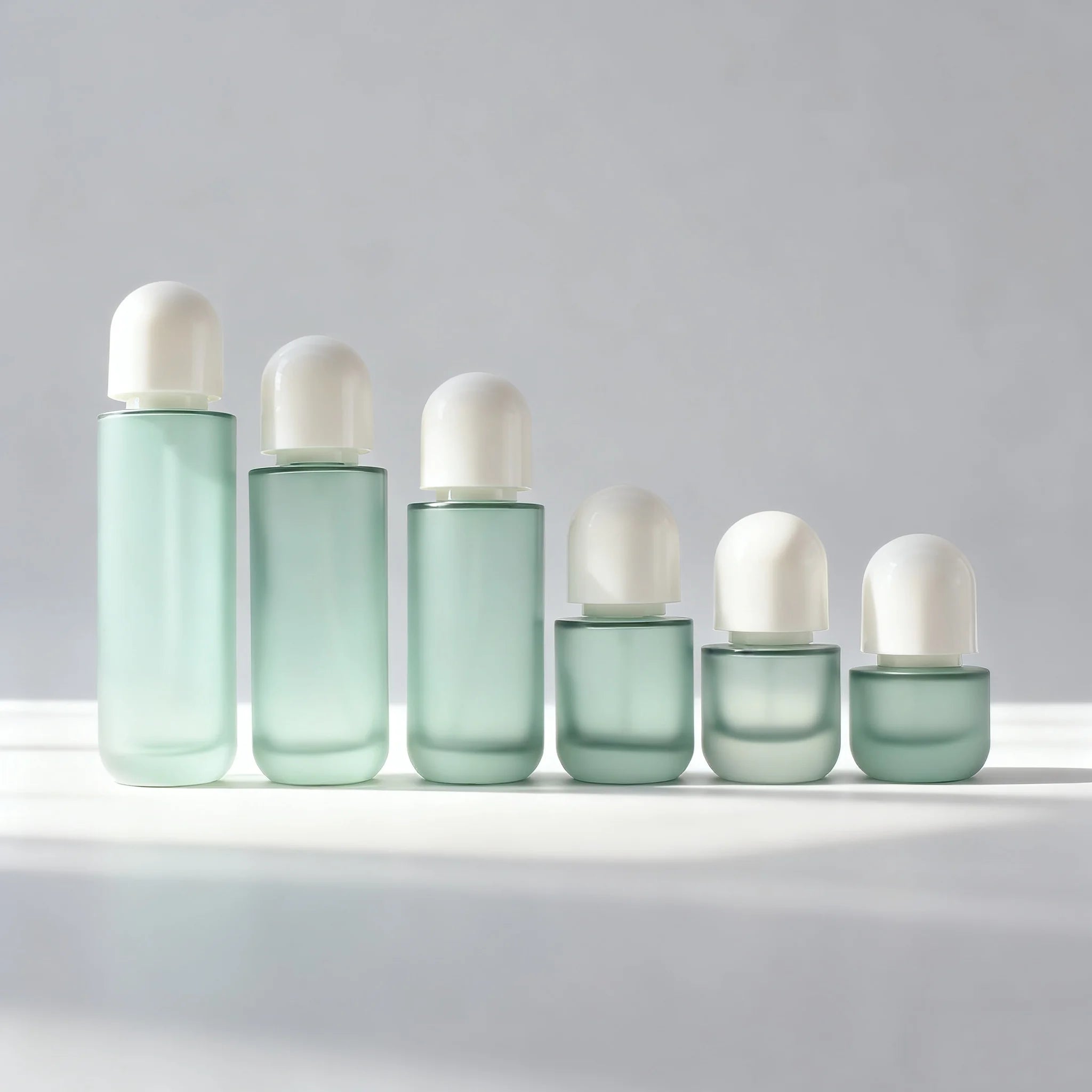 Custom Cream Jar Glass Lotion Pump Bottle 120ml 100ml 50ml 30ml Luxury Cosmetic Glass Bottle Packaging Set Skincare Bottles - 图片 2
