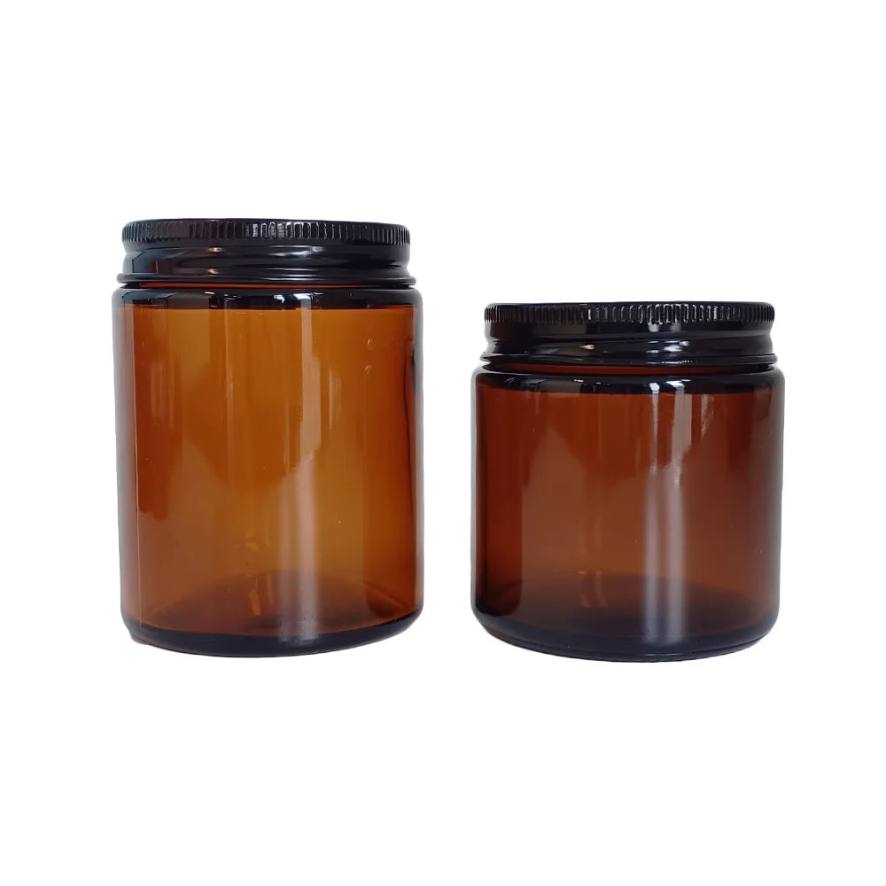 Stock Cosmetic 5g 10g 15g 20g 30g 50g 60g 100g 2oz 4oz Amber Glass Cream Jar With Gold Black Lid Skincare for Packaging M888 - 图片 6