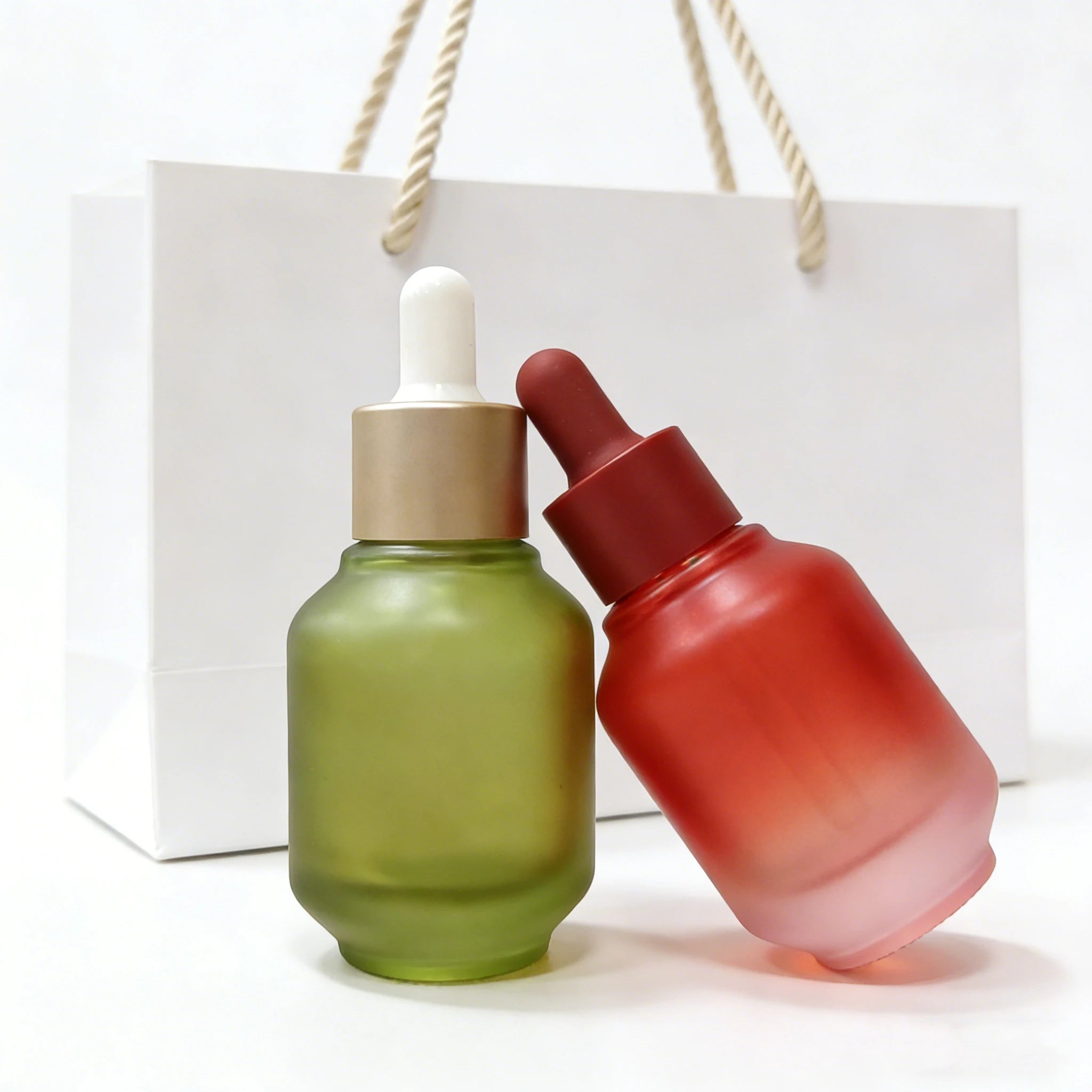 OEM Luxury Empty 30ml Frosted Glass Face Oil Serum Bottle Packaging 1oz Cosmetic Essential Oil Dropper Bottle for Skincare - 图片 4