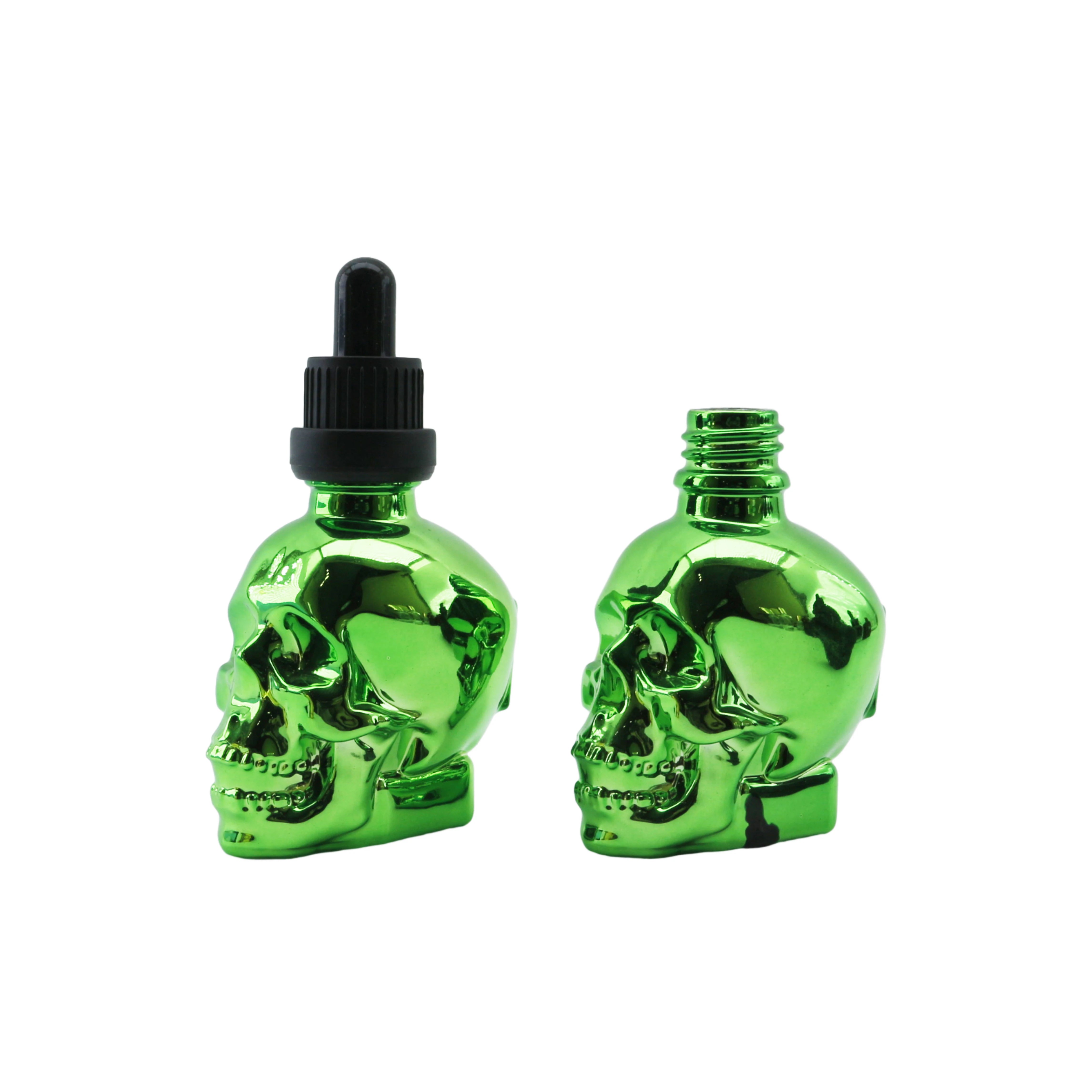 Luxury 15ml 30ml 50ml 100ml Skull Glass Dropper Bottle for Perfume Essential Oil Serum Hair Oil Custom Empty B888 - 图片 3