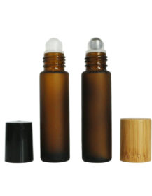 5ml 6ml 8ml 10ml 15ml Frosted Amber Brown Glass Perfume Oil Roller Bottle Roll on Bottle for Essential Oil Package