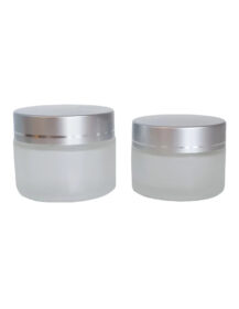 Best Price Premium 15g 30g 1oz 50g Frosted Clear Matte Cosmetic Glass Jar With Silver Screw Cap