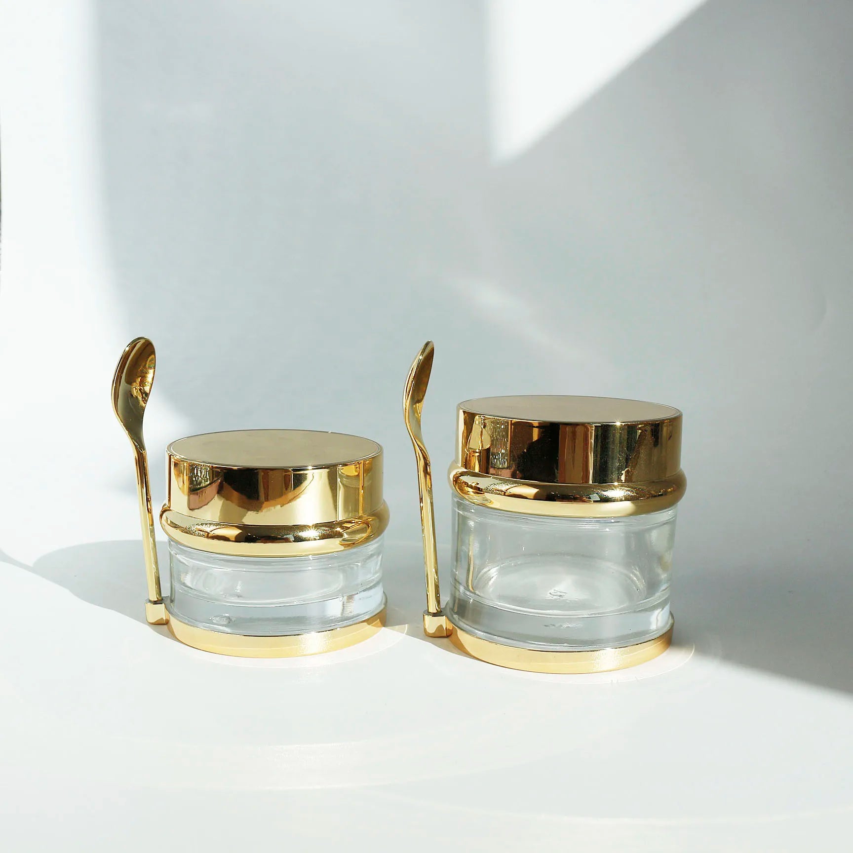 Luxury Glass Jars for Skincare Empty Glass Cosmetic Jar Gold Lid 30g 50g 80g Cream Jars Packaging - 图片 4