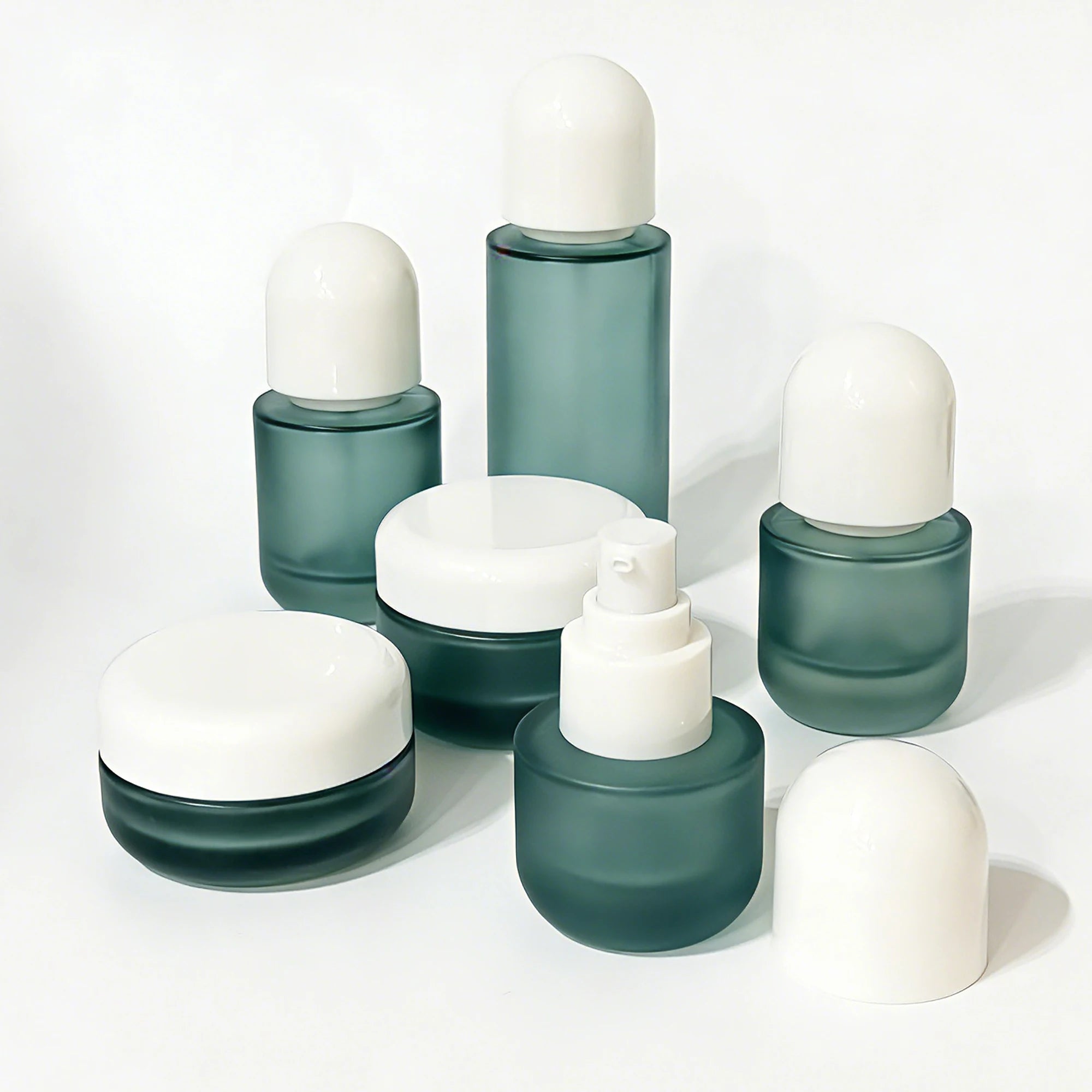 Wholesale for Gold Frosted Glass Beauty Containers Jars Skincare Lotion Pump Bottles Screen Printing for Face Cream - 图片 2