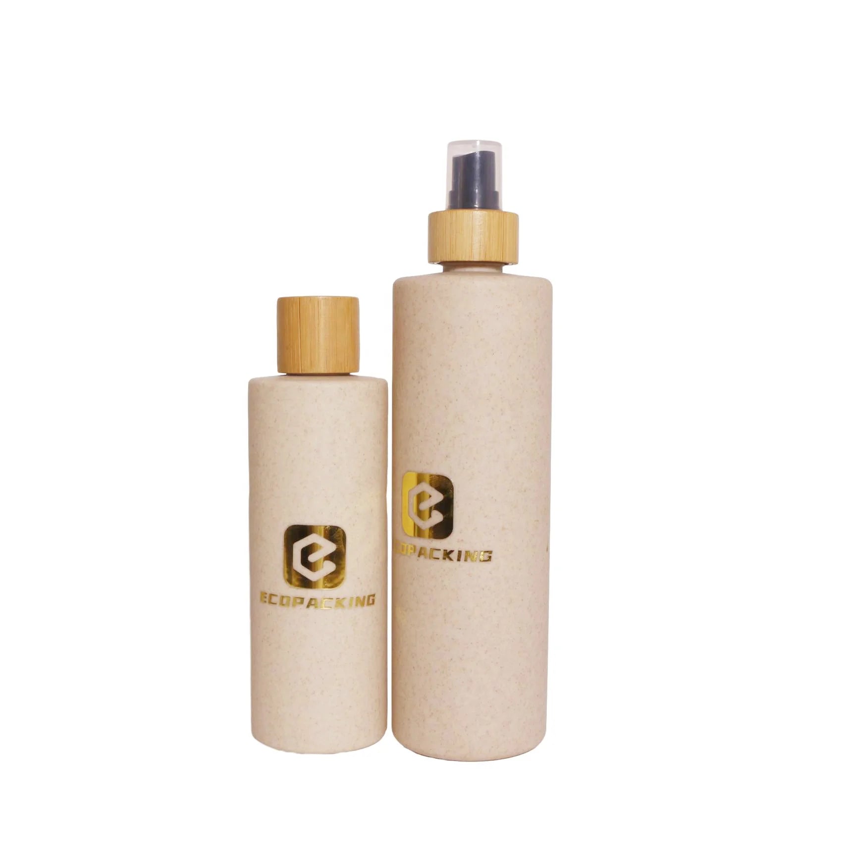30ml 40ml 50ml 60ml 100ml 120ml 250ml 300ml 500ml Biodegradable Wheat Straw Pump Spray Bottle for Shampoo Lotion Hair Serum B888 - 图片 5