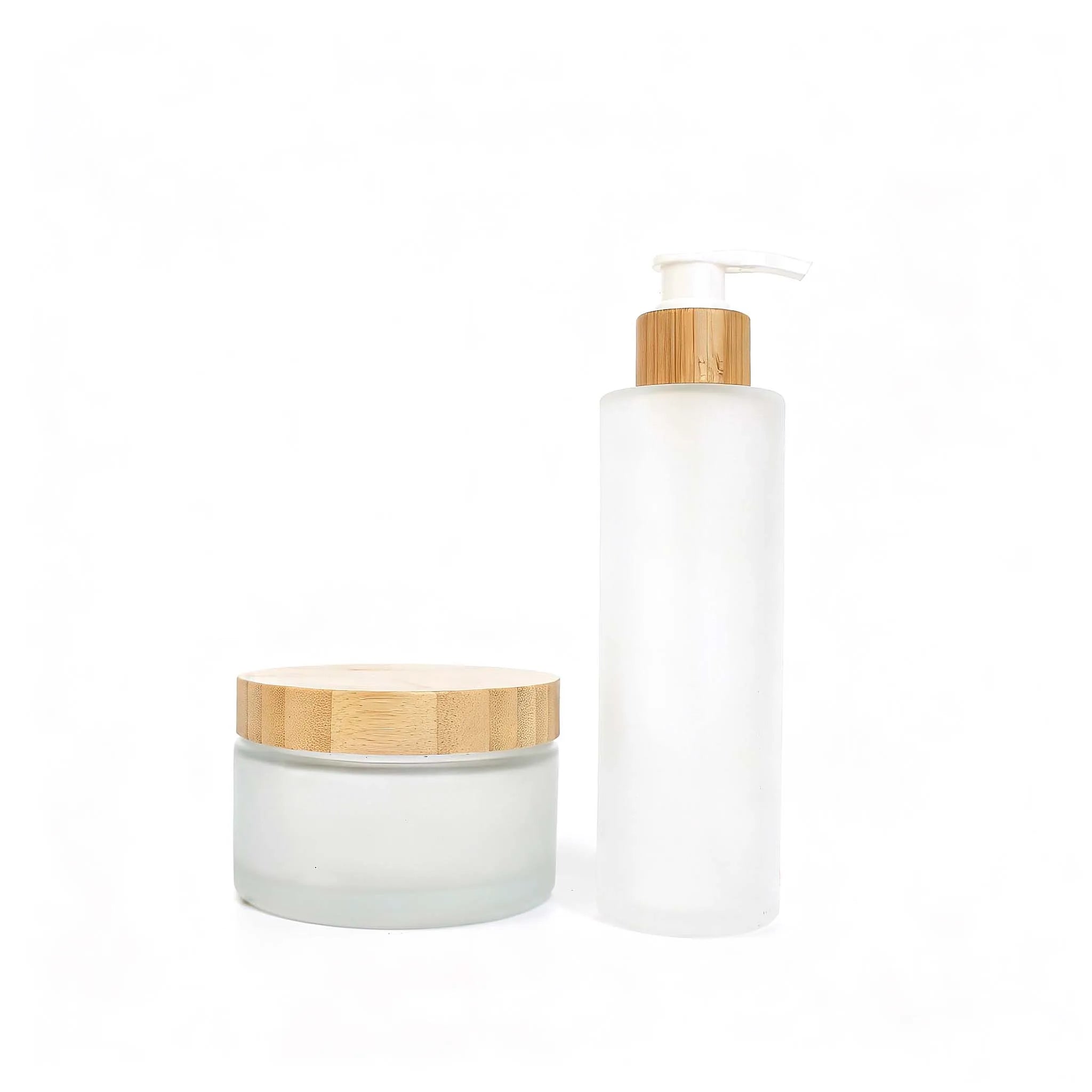 Cosmetic Skincare Packaging Frosted 200ml Lotion Pump Fine Mist Glass Spray Bottle and Jar - 图片 2