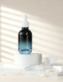 Refillable Glass Dropper Bottles Black Blue Gradient Empty Vials for Essential Oil Serum Hair Oil Packaging