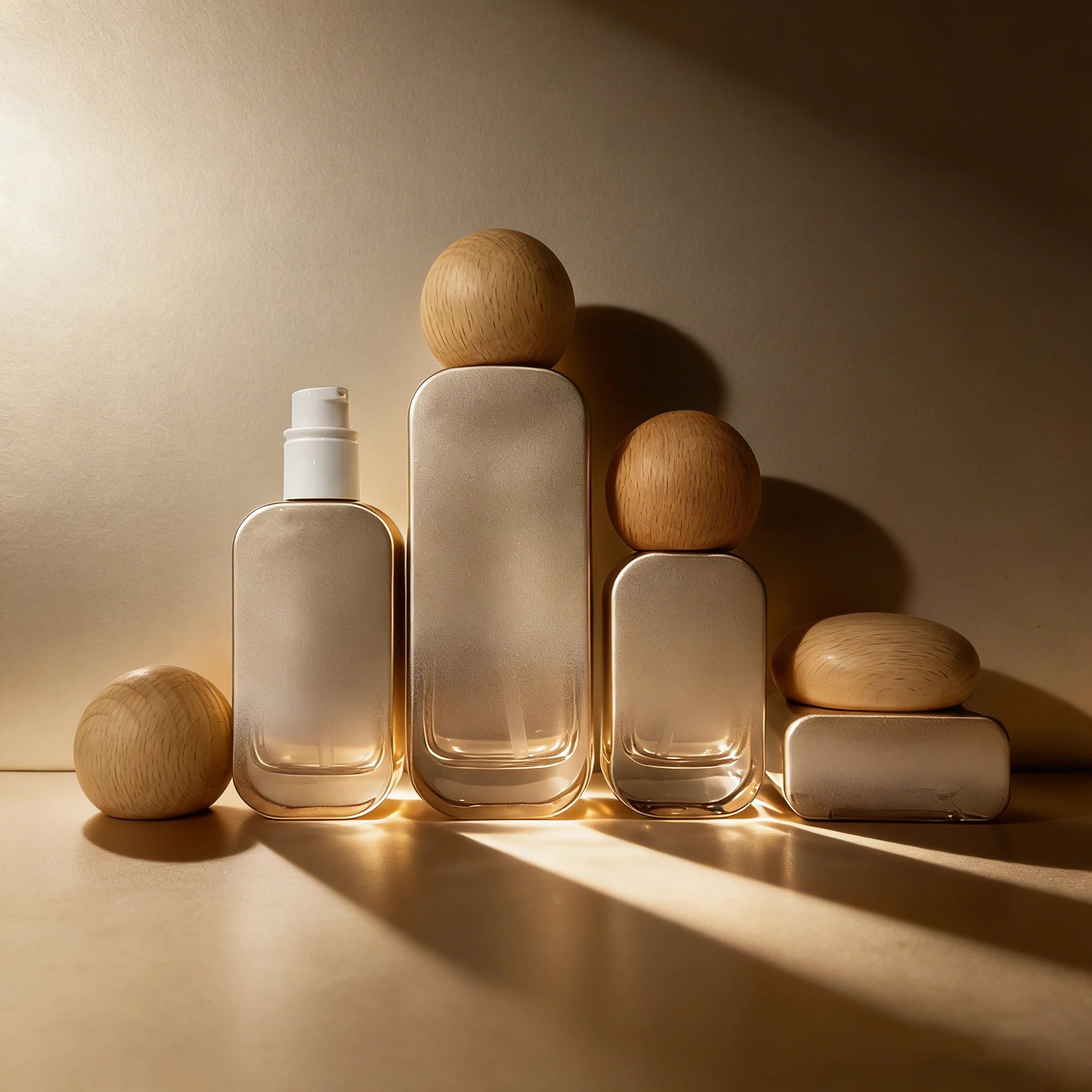 Custom OEM Luxury Square Glass Essential Oil Mist Lotion Pump Bottle with Wood Cap Industrial Use 20ml-120ml - 图片 2