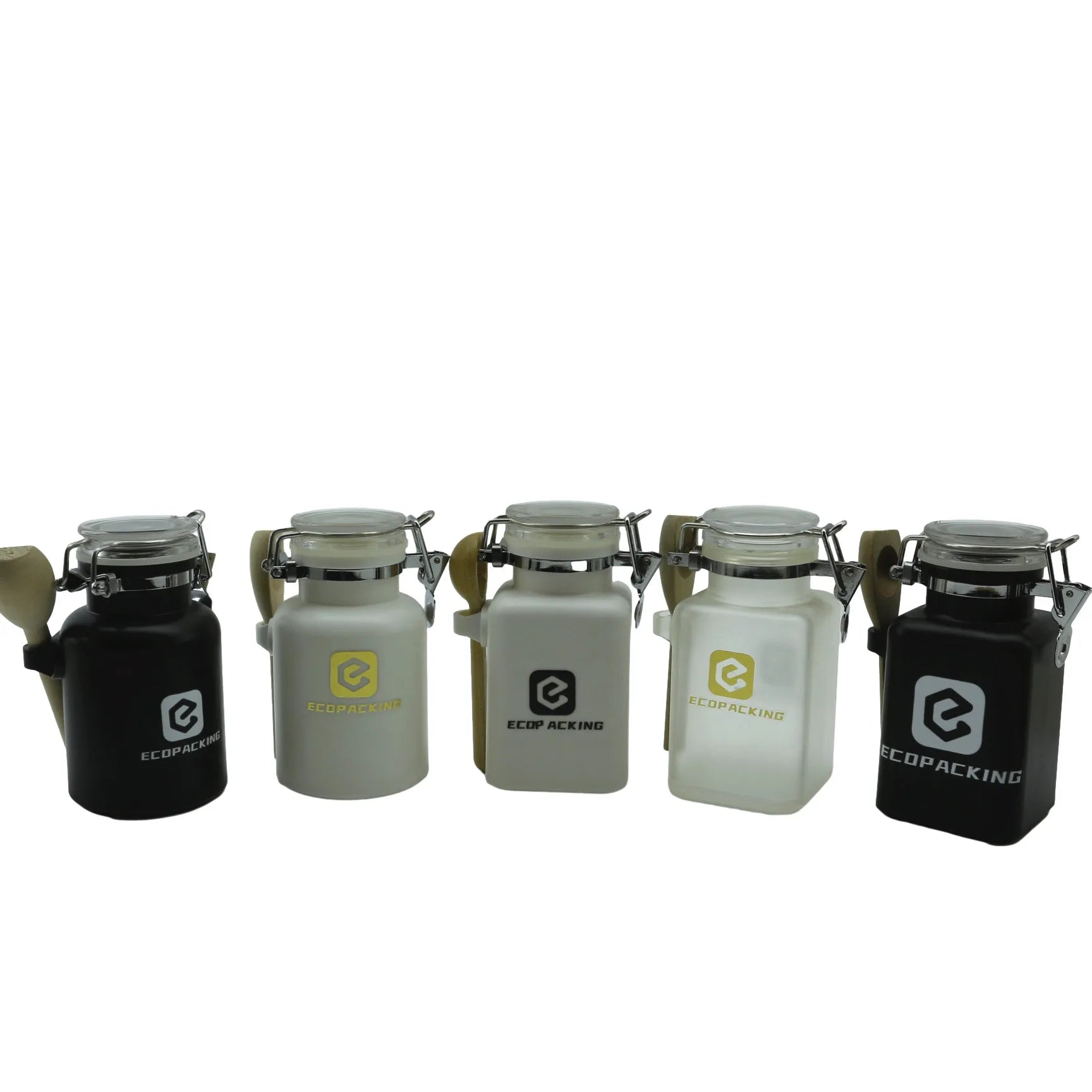 New Design 100g 200g 300g 500g Plastic Bath Body Scrub Salt Square Jar Bath Salt Bottle for Personal Care