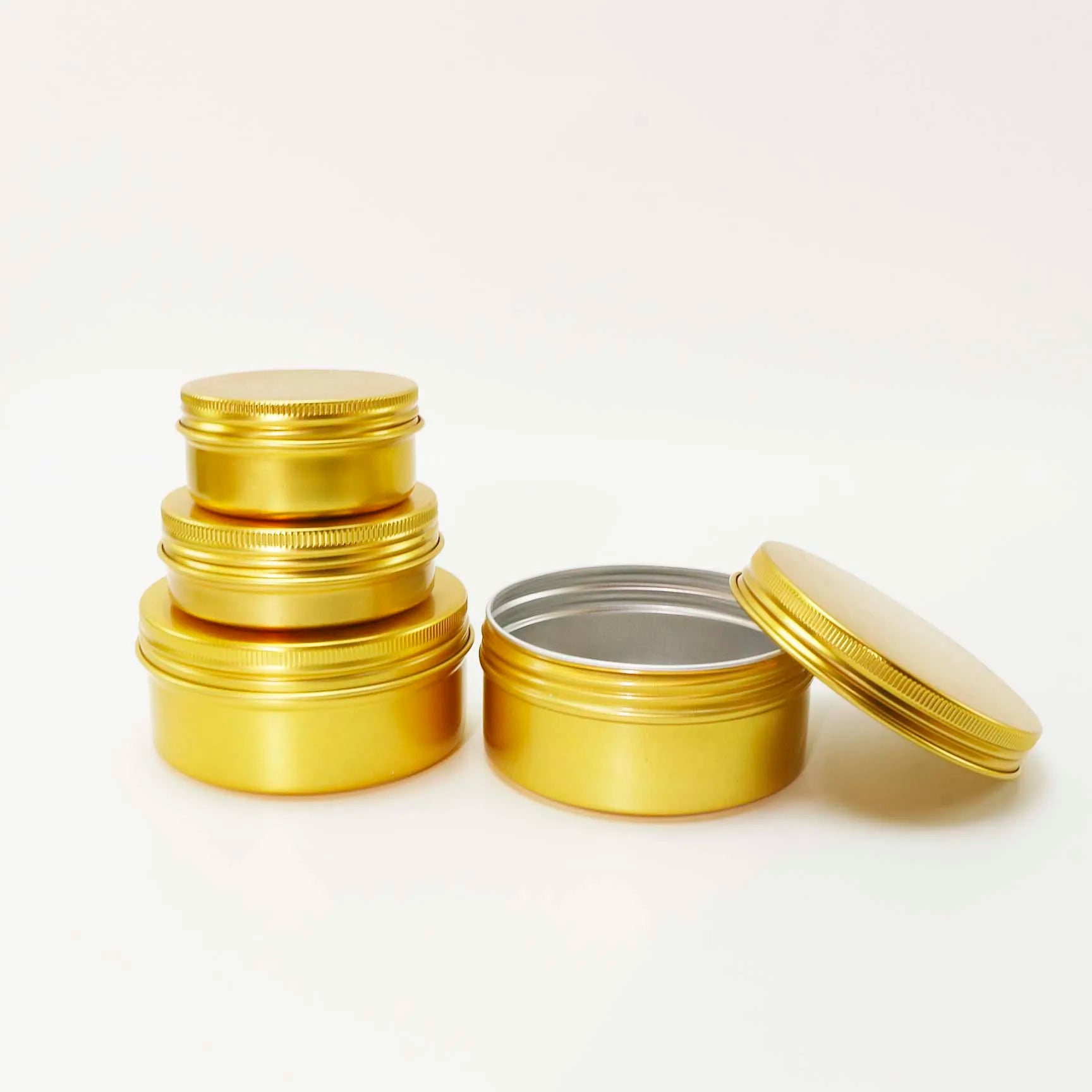 Wholesale Metal Box Can Lip Balm Tins for Candles Cosmetic Container Aluminium Jar