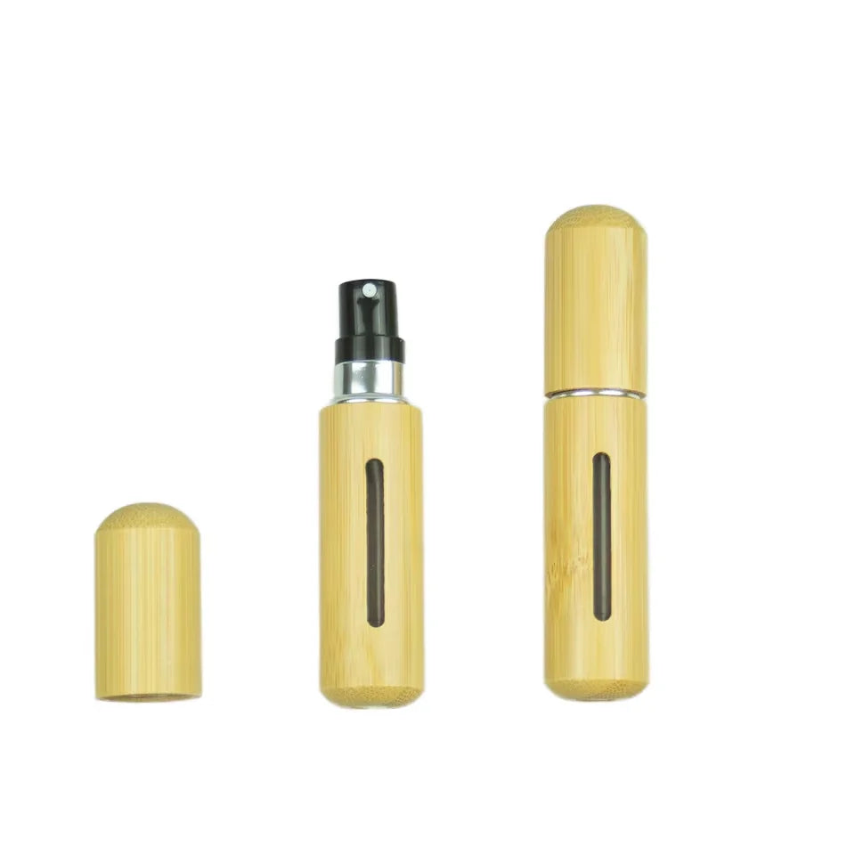 Natural 5ml 8ml Small Mist Perfume Bamboo Spray Bottle in Pocket Packaging - 图片 2