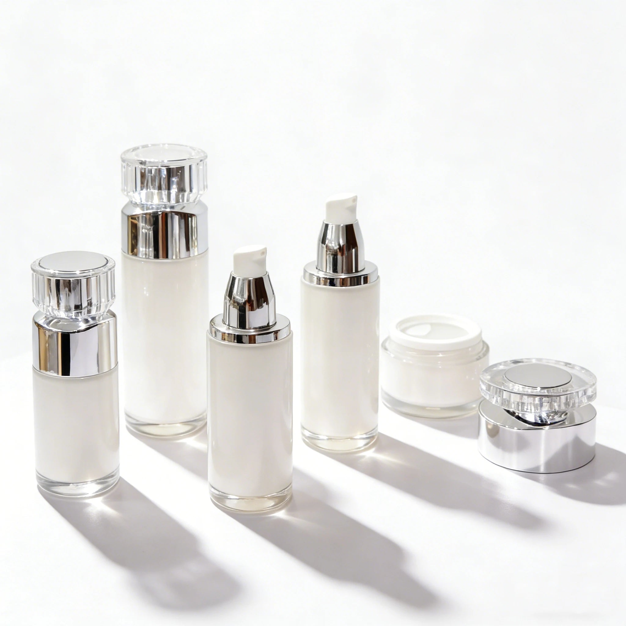 Luxury Round Airless Essence Pump Bottle 15ml 30ml 50ml 100ml 120ml 15g 30g 50g Empty Eye Cream Lotion Jar Set - 图片 5