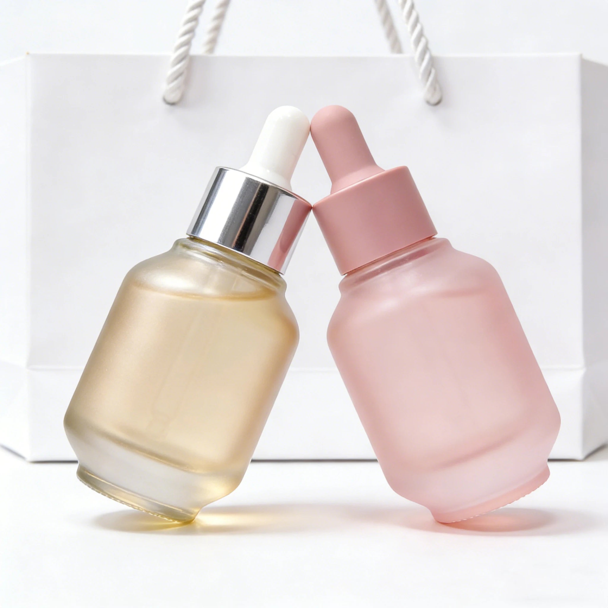 OEM Luxury Empty 30ml Frosted Glass Face Oil Serum Bottle Packaging 1oz Cosmetic Essential Oil Dropper Bottle for Skincare - 图片 5