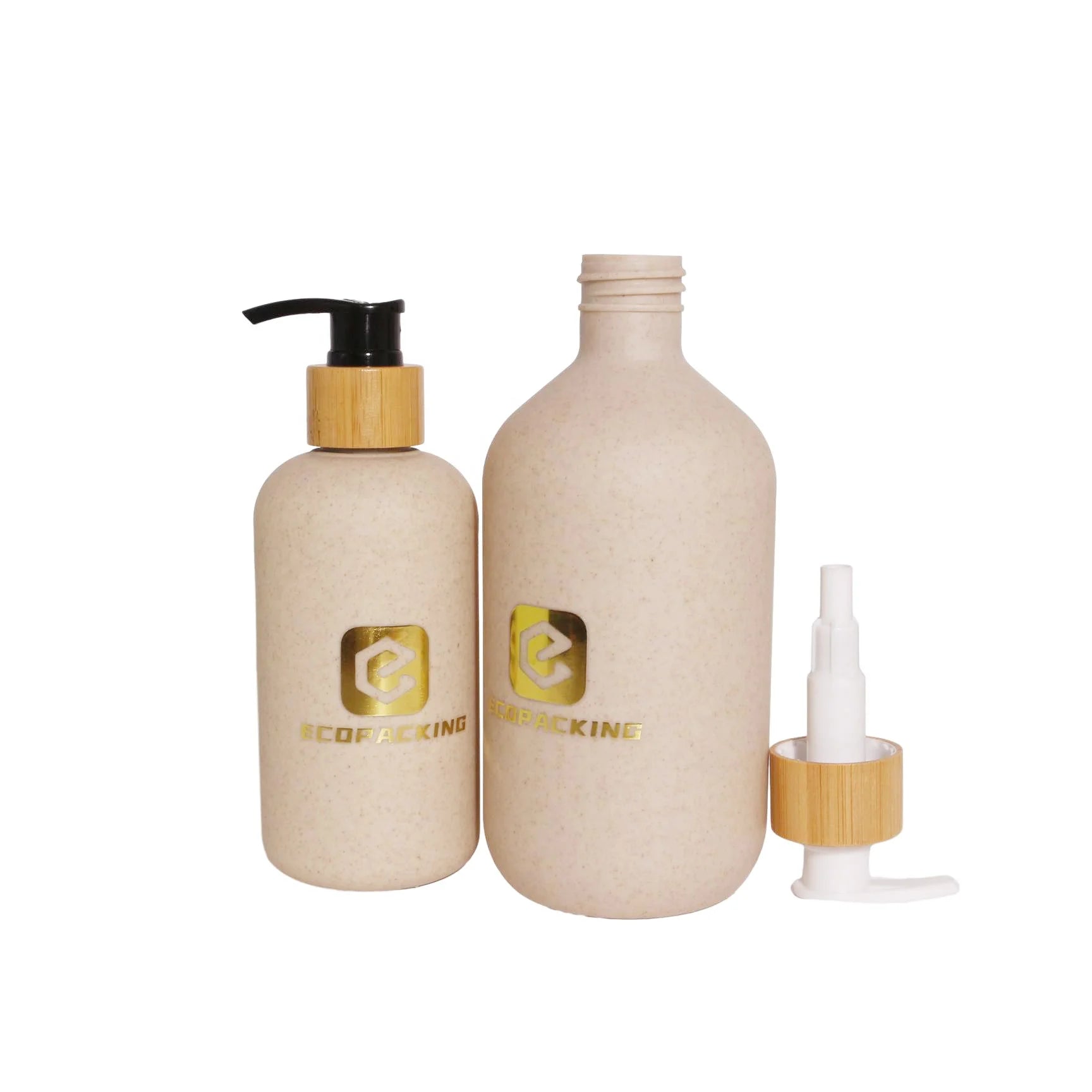 30ml 40ml 50ml 60ml 100ml 120ml 250ml 300ml 500ml Biodegradable Wheat Straw Pump Spray Bottle for Shampoo Lotion Hair Serum B888 - 图片 4