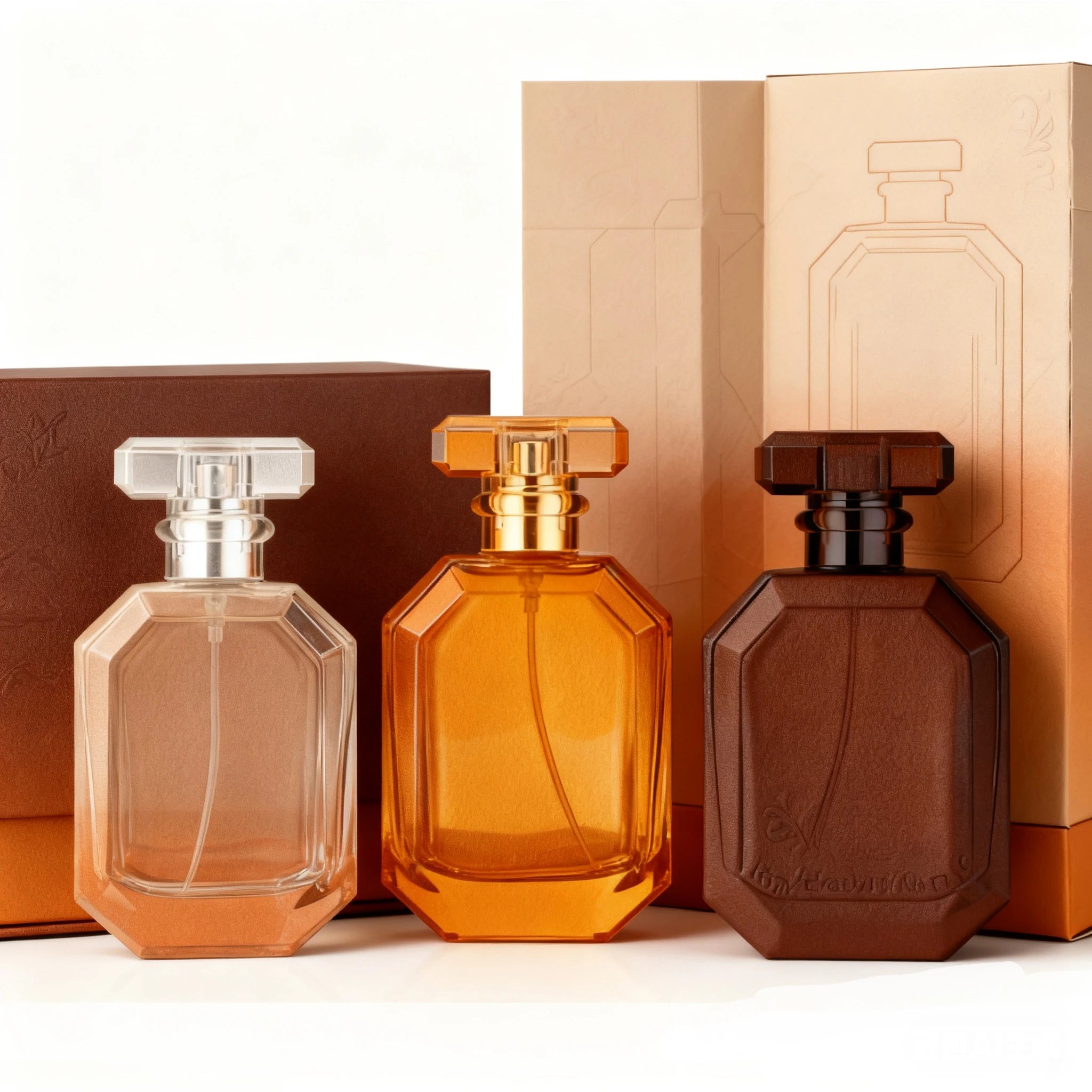 Luxury 50ml Glass Perfume Bottle with Round Shape Pump and Spray Sealing Cosmetic Mascara & Blush Carton 8888J - 图片 2
