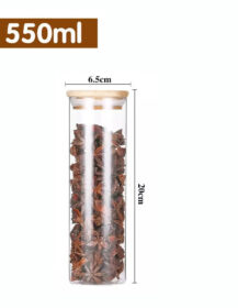 Kitchen Storage and Container Tools Honey Spices Glass Food Storage Jar with Bamboo Lid Vial Storage Tools