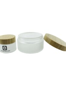 Hot Sale 5ml 15ml 30ml 50ml 100ml 200ml Glass Face Cream Jar with Bamboo Lid