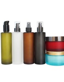 Luxury Round Custom OEM 200ml 6oz Cosmetic Empty Oil Glass Lotion Pump Bottle for Cosmetic Skin Care Packaging