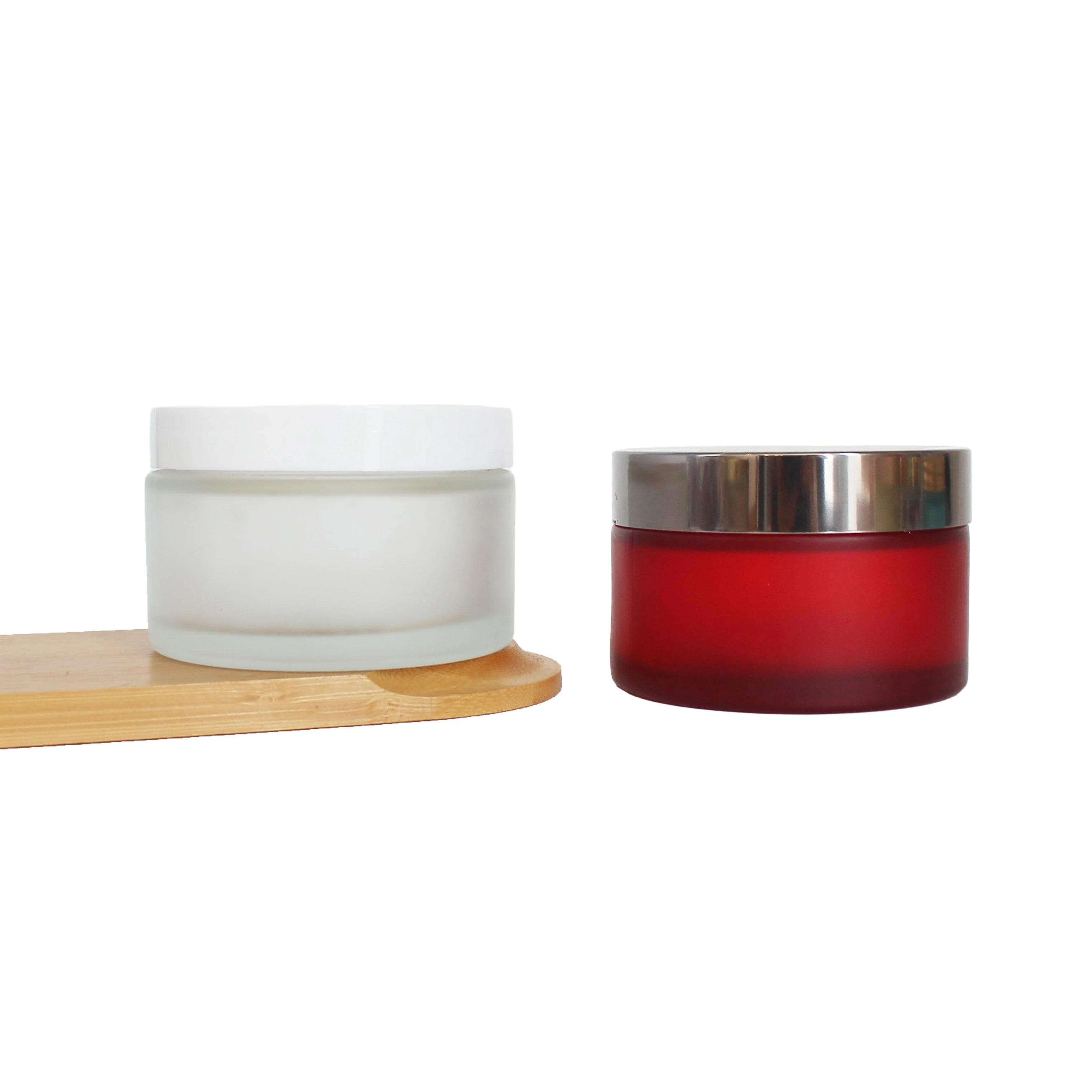 Custom Empty Wide Mouth 6oz Luxury Cosmetic Body Cream Body Scrub Butter Skin Care Glass Jar 200ml 200g Cream Frosted with Lid - 图片 3