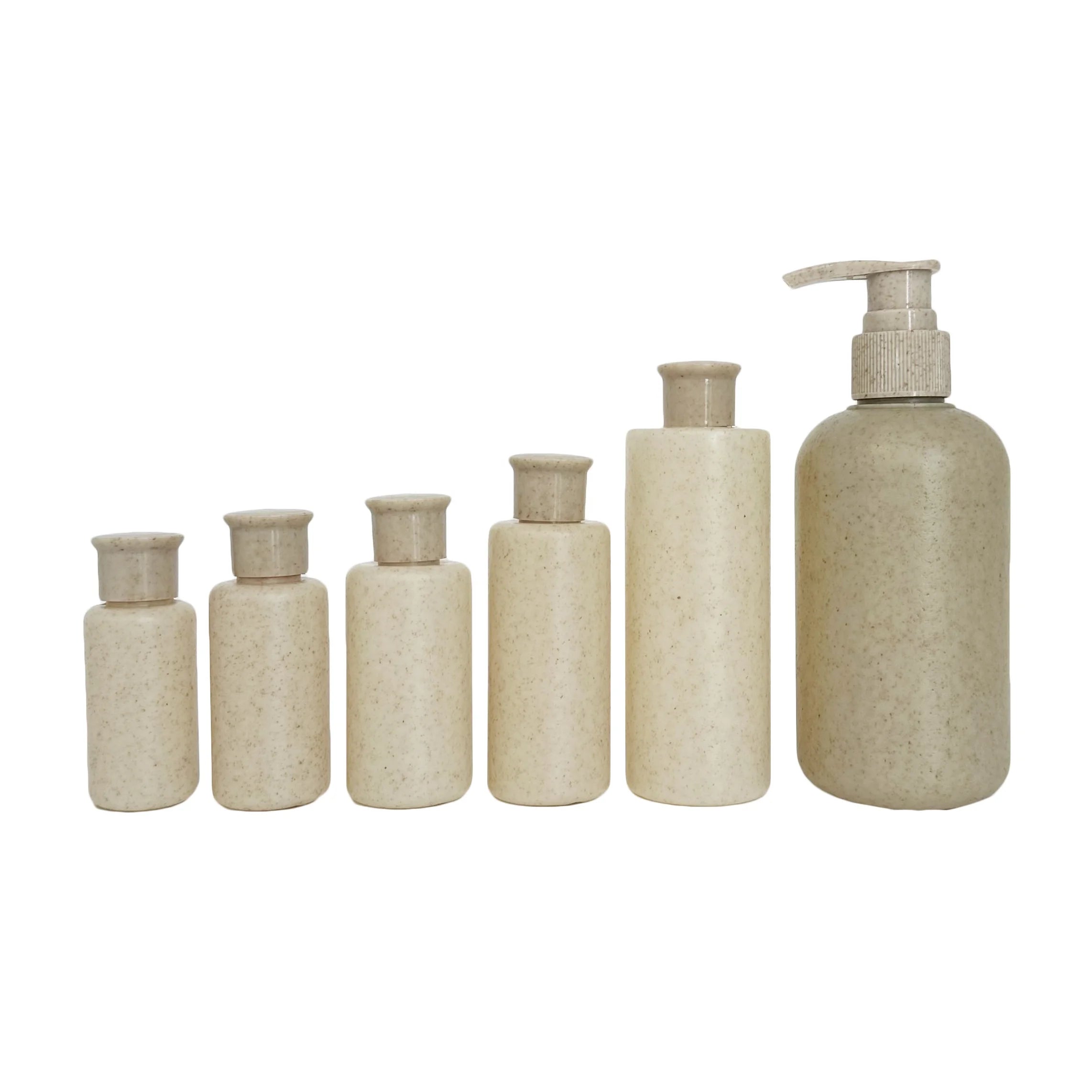 30ml 40ml 50ml 60ml 100ml 120ml 250ml 300ml 500ml Biodegradable Wheat Straw Pump Spray Bottle for Shampoo Lotion Hair Serum B888 - 图片 2