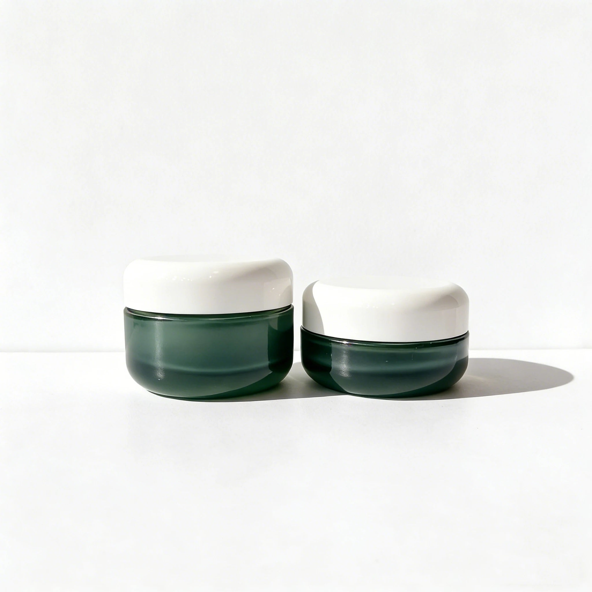 Custom 30ml 50ml 100ml 120ml 30g 50g Thickened Frosted Green Glass Face Cream Jars Skin Care Serum Spray Bottles Set - 图片 4