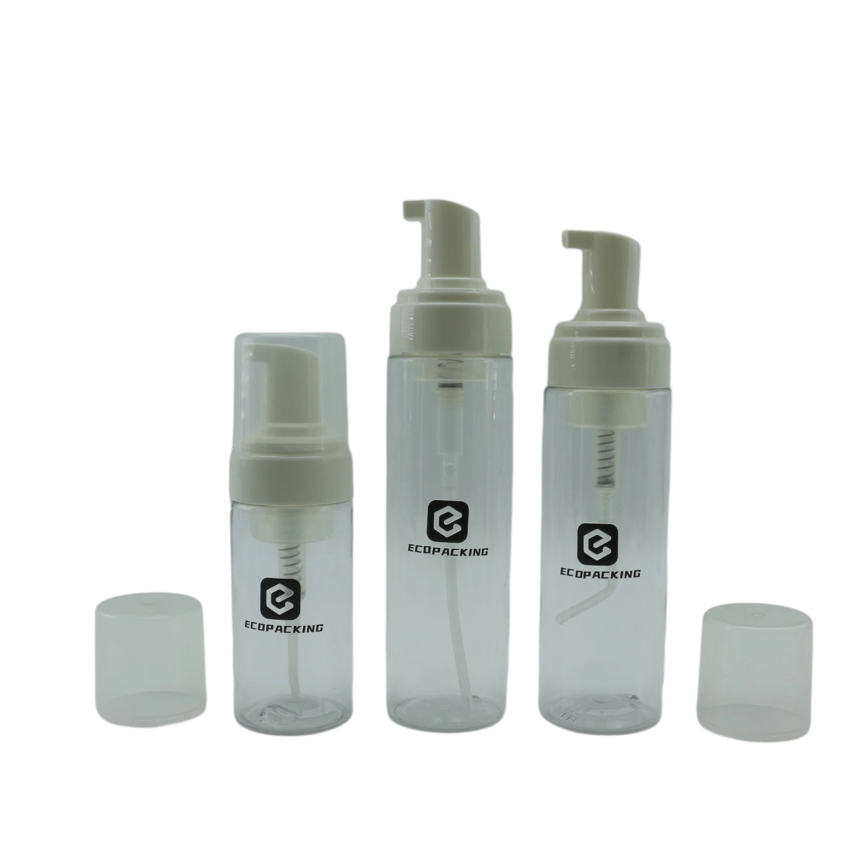 Luxury Foam Pump Bottle 50ml 100ml 150ml 200ml clear White Amber Black Cosmetic Plastic Bottle - 图片 7