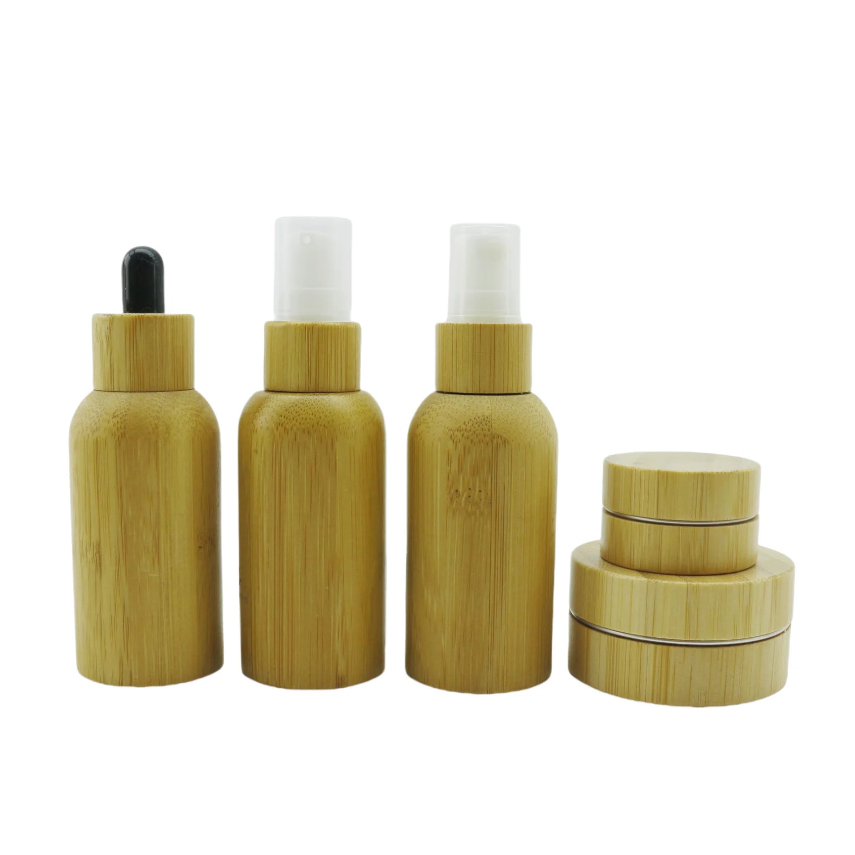 Bamboo Packaging Empty Cosmetic Cream Plastic Container 15g 30g 50g 100g Wood Lid Plastic Jar Bamboo Lid Cosmetic Jar - 图片 6