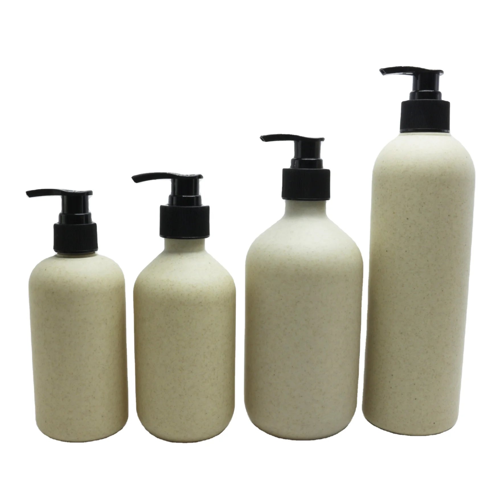 100ml 200ml 300ml Biodegradable Wheat Straw Shampoo Bottle and Conditioner Eco Friendly Plastic Shower Pump Bottle Dispenser
