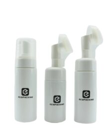 Top Factory Empty Foaming Wholesale Transparent 42mm 100ml 150ml 200ml Foam Pump Bottle With Brush for Shoe and Clothes