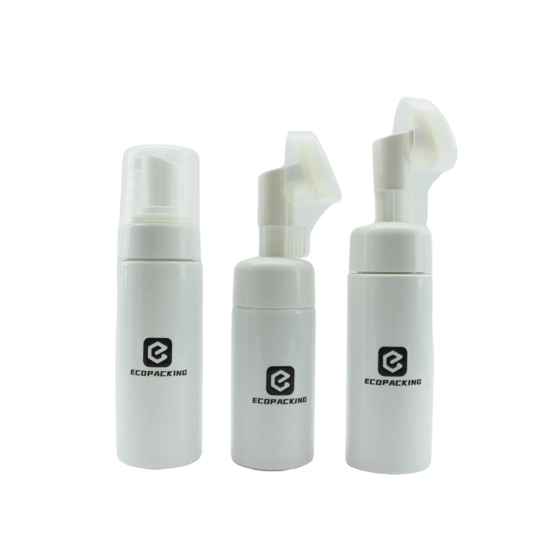 Top Factory Empty Foaming Wholesale Transparent 42mm 100ml 150ml 200ml Foam Pump Bottle With Brush for Shoe and Clothes