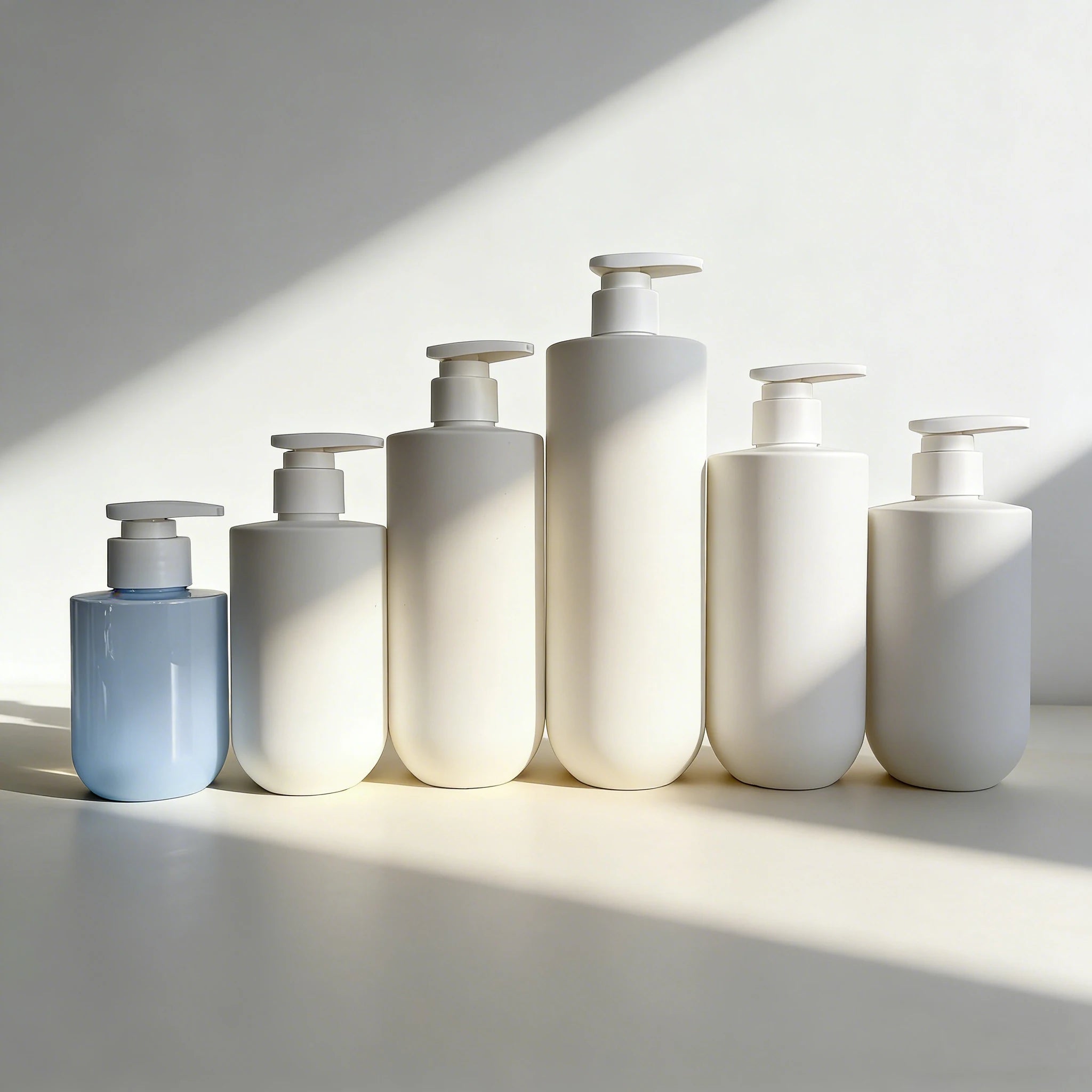 OEM 500ml White HDPE Plastic Bottle Pump Horizontal Handle Base for Face Cream Cleanser Shampoo Conditioner Silk Screen - 图片 2