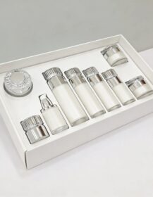 Wholesale Cosmetic Container Acrylic Lotion Pump Bottle Plastic Face Cream Jar With Gift Box Packaging