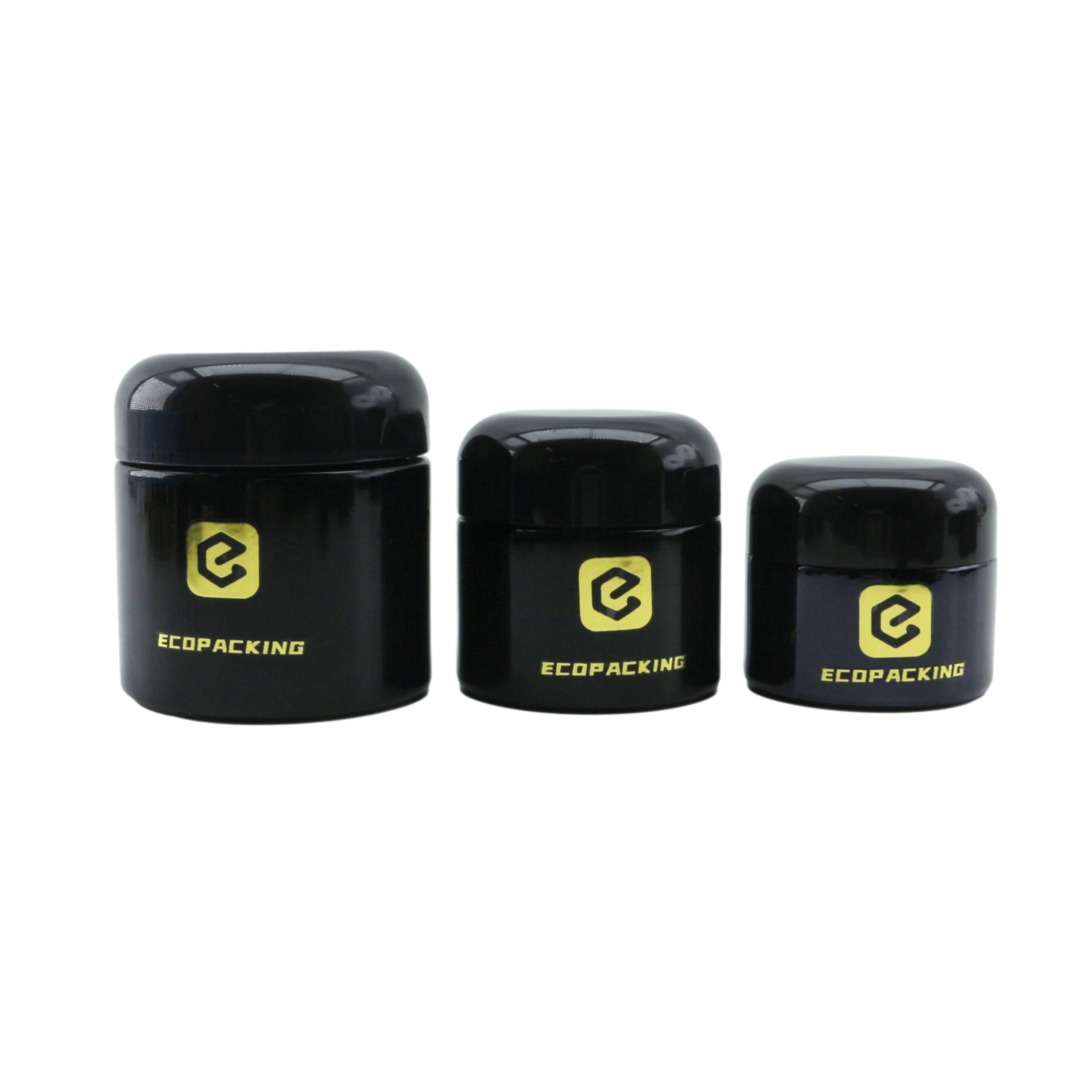 In Stock 100g Uv Violet Glass Jar Black Glass Cream Lotion Jar for Skincare Packaging - 图片 6