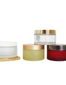 Custom Empty Wide Mouth 6oz Luxury Cosmetic Body Cream Body Scrub Butter Skin Care Glass Jar 200ml 200g Cream Frosted with Lid