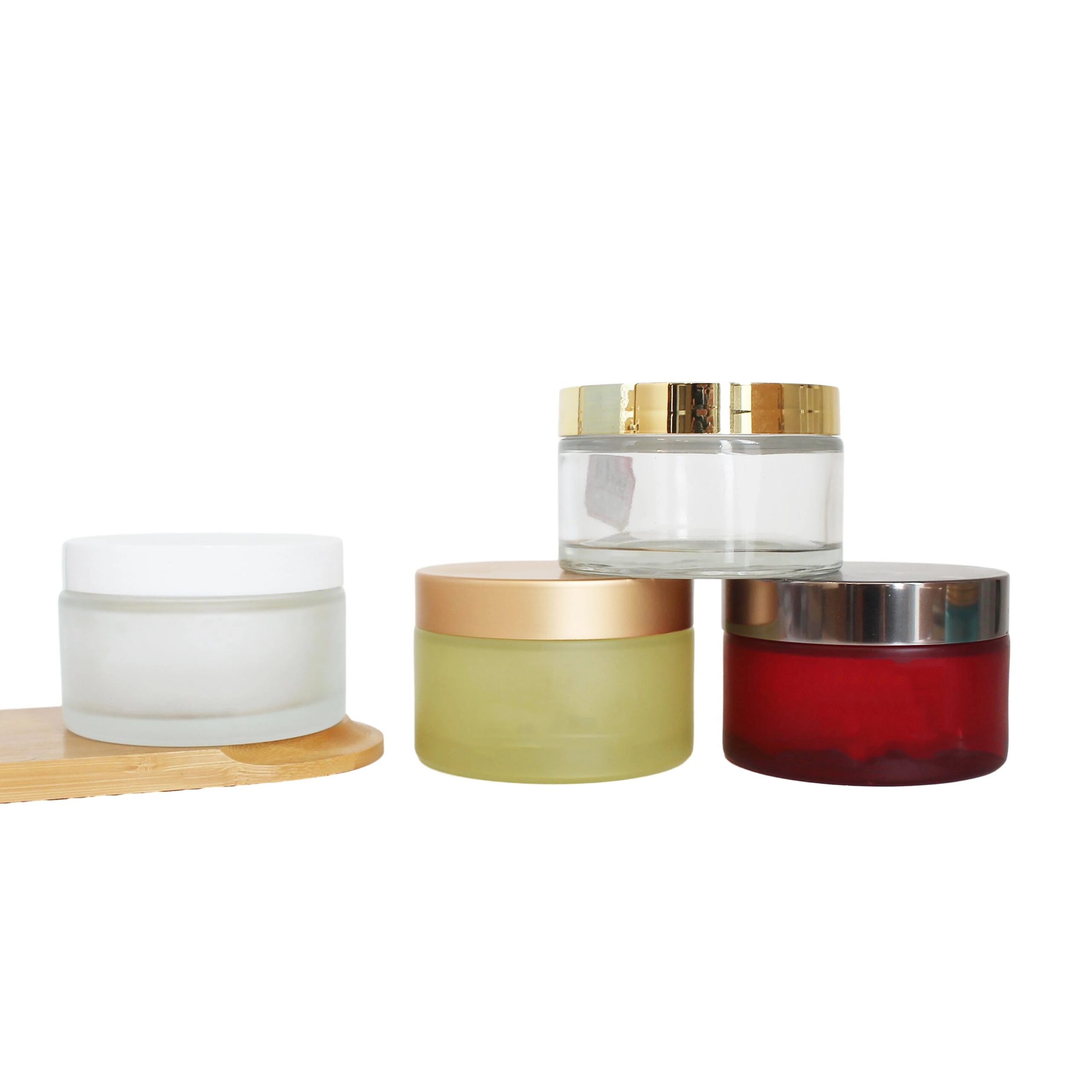 Custom Empty Wide Mouth 6oz Luxury Cosmetic Body Cream Body Scrub Butter Skin Care Glass Jar 200ml 200g Cream Frosted with Lid