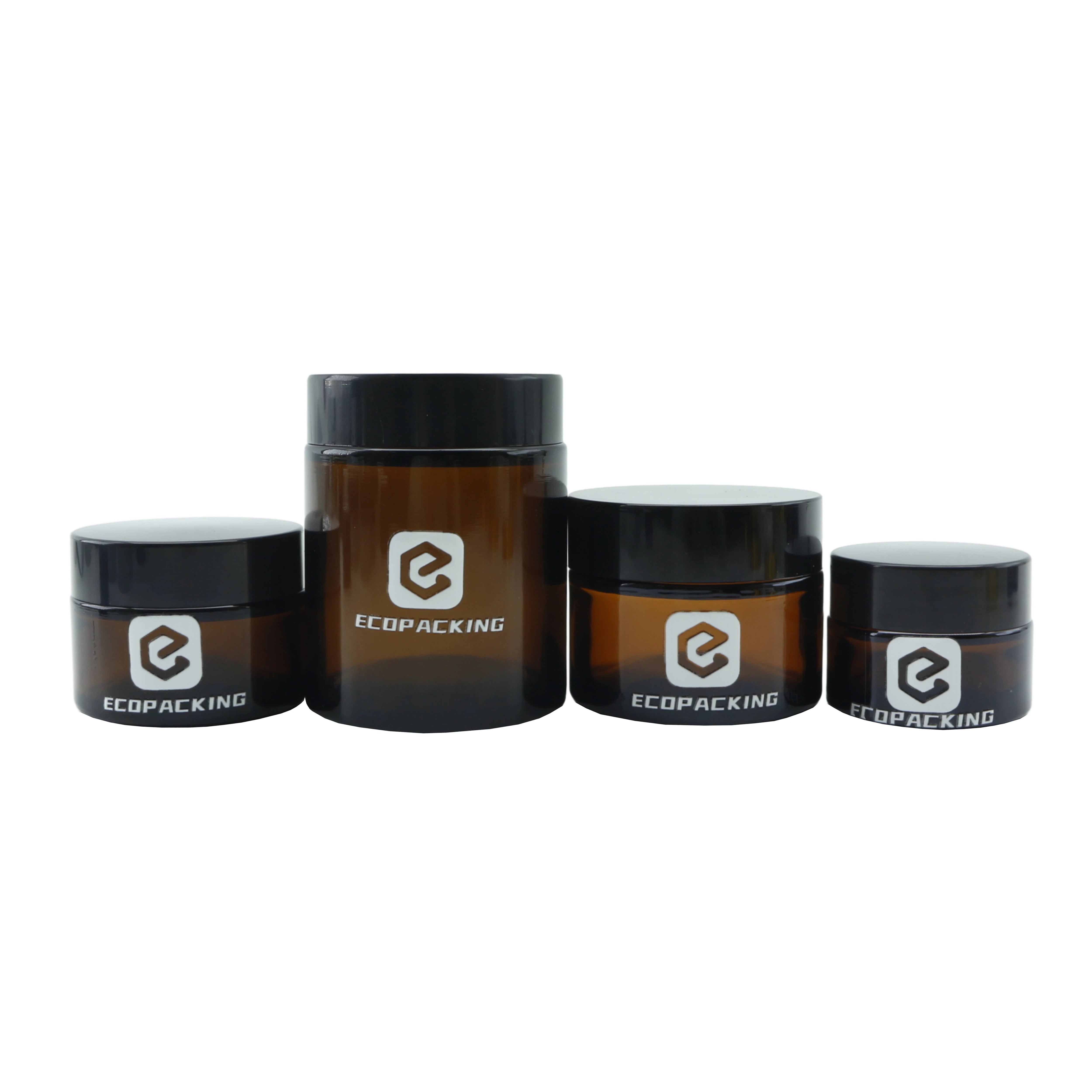 Cosmetic Packaging 5g 10g 15g 20g 30g 50g 100g Matte Black Glass Cosmetic Cream Jar - 图片 8