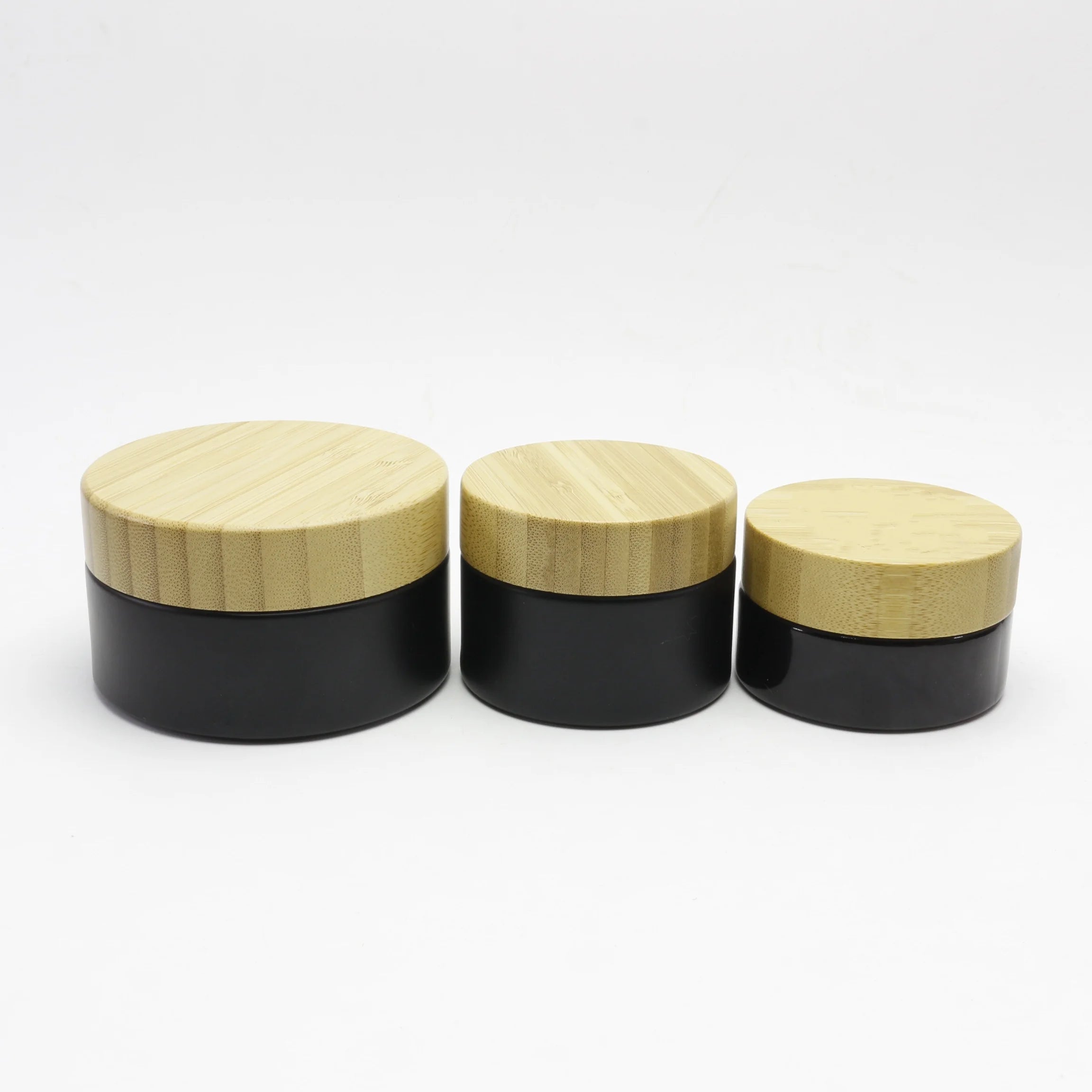 5g 15g 30g 50g 100g 200g Recycle Real Skin Care Products Cosmetics Packaging Bamboo Cream Frosted Glass Jars with Bamboo Lid - 图片 5