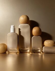 Luxury Square Cosmetic Set 30g/50g/100ml/50ml Glass Bottle Pump Flat Design Pearlescent Color Empty Skin Care Cream