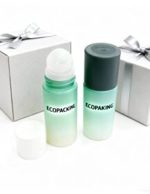 30ml 50ml Cylinder Roll on Deodorant Essential Oil Perfume Glass Roll on Roller Bottle Custom Gift Box Paper Tube