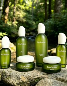 Natural Organic Skincare Frosted Green Toner Serum Glass Cosmetic Bottle Empty Moisturizer Cream Jar Set Packaging