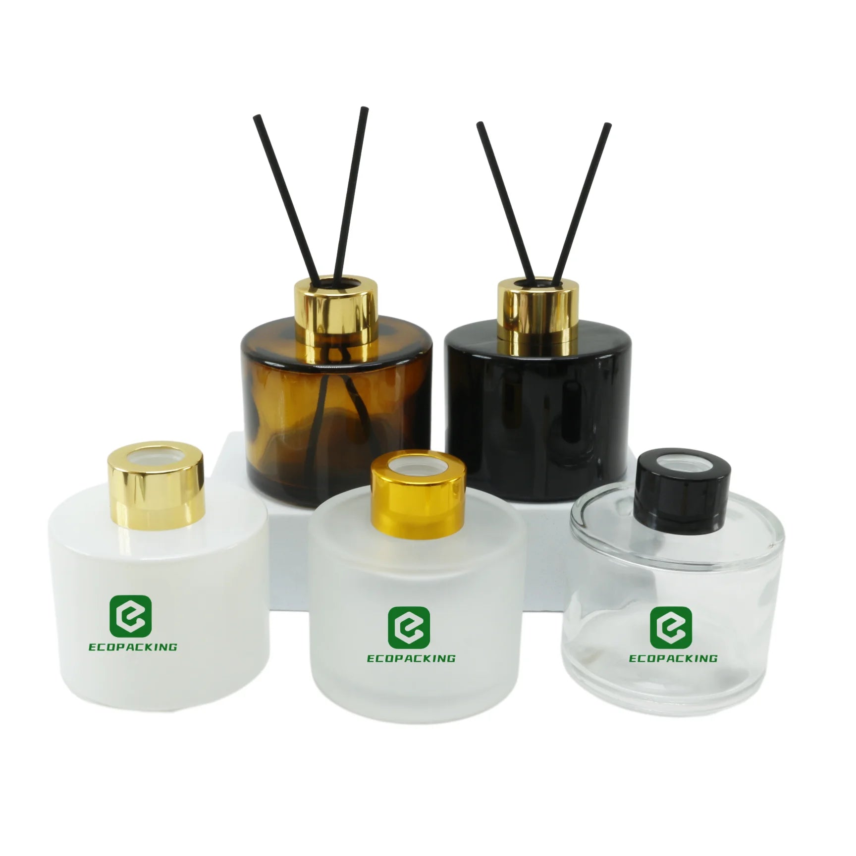Factory Custom Essential Oil Perfume Aromatherapy Glass Bottle 100ml Round Amber Reed Diffuser Bottle Aroma - 图片 2